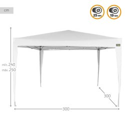 Gazebo Aktive 300 x 250 x 300 cm Stl Vit Plast