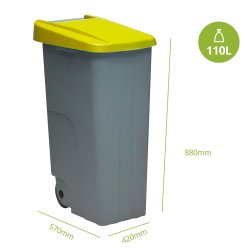 Avfallsbehllare tervinning Denox Gul 110 L