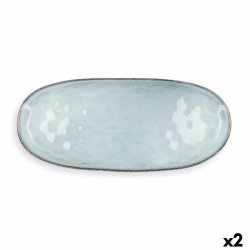 Servingsfat Quid Boreal Bl Keramik 36 x 16 cm (2 antal) (Pack 2