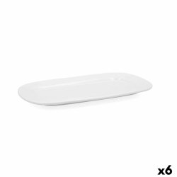 Servingsfat Bidasoa Glacial Vit Keramik 31 x 18 cm (6 antal) (Pa