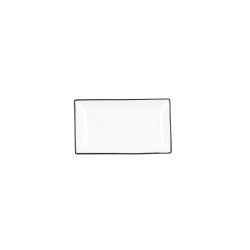 Snacksbricka Quid Gastro Vit Svart Keramik 16,5 x 9,5 x 2 cm (12