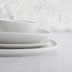 Platt skl Bidasoa Fosil Vit Keramik 26,3 x 25,5 x 2,4 cm (6 ant