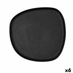 Platt skl Bidasoa Fosil Svart Keramik Fyrkantig 26,3 x 25,5 x 2