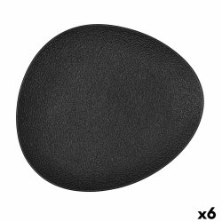 Platt skl Bidasoa Fosil Svart Keramik Avlng 28 x 24,8 x 2,5 cm