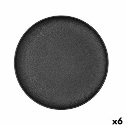 Platt skl Bidasoa Fosil Svart Keramik 26,5 x 26,4 x 2,3 cm (6 a