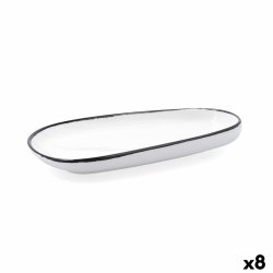 Platt skl Ariane Vital Filo Vit Svart Keramik Rektangulr 27 cm
