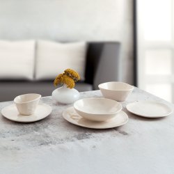 Snacksskl Bidasoa Cosmos Vit Keramik 12 cm (6 antal)