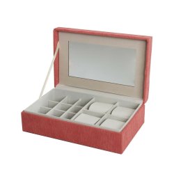 Smyckeskrin Versa Rd Polyester Papp Speglar 16 x 7,8 x 25 cm