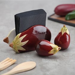 Saltkar och pepparkar Versa Keramik Dolomite Aubergine 8,5 X 5,3