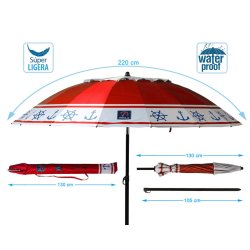 Parasoll Rd  220 cm SPF50+ Ankare