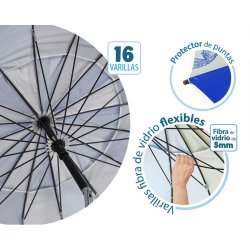 Parasoll Bl  220 cm SPF50+ Havsbl