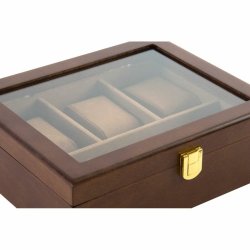 Smyckeskrin DKD Home Decor Brun Tr Glas Tr MDF 21 x 18 x 8 cm