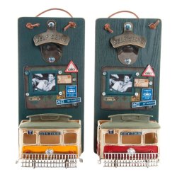 Kapsylppnare DKD Home Decor Self Serve Tr Metall (2 pcs) (26 x