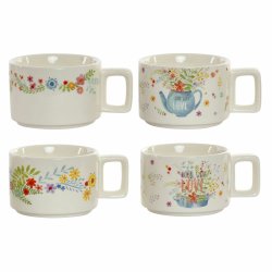 Set med kaffekoppar DKD Home Decor Multicolour Metall Bambu Dolo