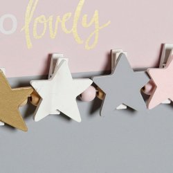Fotoram med klmmor DKD Home Decor Hello Lovely Tr MDF Stjrnor