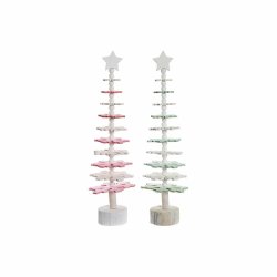 Julgran DKD Home Decor Tr MDF (2 pcs) (14 x 14 x 51 cm)