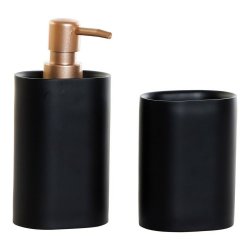 Badkit DKD Home Decor Svart Gyllene PVC Harts Glam 8,5 x 6 x 18