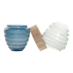 Vas DKD Home Decor Bl Mint Tr Glas Modern (21 x 21 x 43 cm)