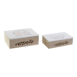 Uppsttning med Dekorativa Ldor DKD Home Decor Tr MDF (17 x 12