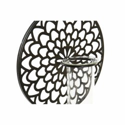 Ljusstakar DKD Home Decor Glas Svart Metall Tr Brun 20 x 20 x 3