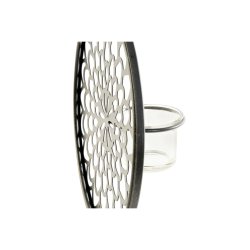 Ljusstakar DKD Home Decor Glas Svart Metall Tr Brun 20 x 20 x 3