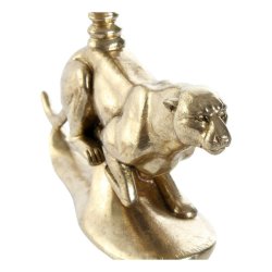 Kandelaber DKD Home Decor Gyllene Harts Aluminium Leopard Tropis
