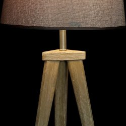 Bordslampa DKD Home Decor Blad Gr Brun linne 250 V 60 W Furu (3