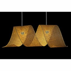 Taklampa DKD Home Decor Ljusbrun Tr Bambu 50 W 220 V 80 x 30 x