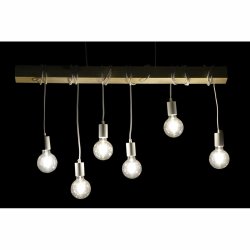 Taklampa DKD Home Decor Svart Metall Tr Vit 220 V 50 W (100 x 7