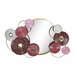 Vggspegel DKD Home Decor Vit Rosa Gyllene Modern Cirklar 116 x