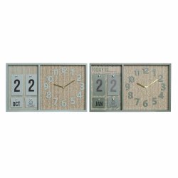 Vggklocka DKD Home Decor Grn Tr polypropen Plast Tr MDF Trop