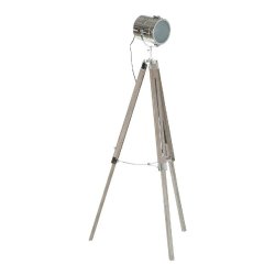Golvlampa DKD Home Decor Metall Tr Silver Ljusbrun Tripod (66 x