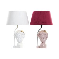 Bordslampa DKD Home Decor Rd Harts Ljusrosa 220 V 50 W 30 x 30