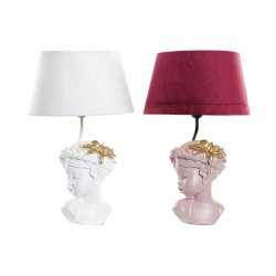 Bordslampa DKD Home Decor Rd Harts Ljusrosa 220 V 50 W 30 x 30