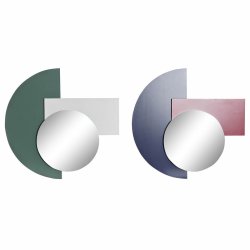 Vggspegel DKD Home Decor Bl Vit Rd Turkos Modern 46,5 x 2,5 x