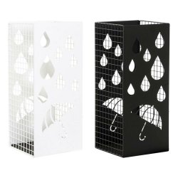 Paraplystll DKD Home Decor Svart Metall Vit (19.5 x 20 x 47.5 c