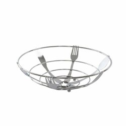 Fruktskl DKD Home Decor Silvrig Metall Plast