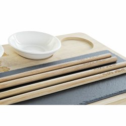 Sushiset DKD Home Decor PC-186227 Vit Svart Naturell Bambu Skiff