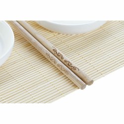 Sushiset DKD Home Decor Bambu Plast Stengods Vit Naturell Orient