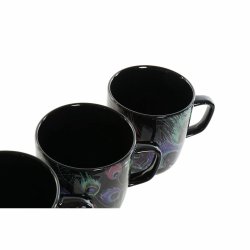 Mugg DKD Home Decor Porslin Svart Rosa (11.5 x 8.5 x 10 cm) (3 p