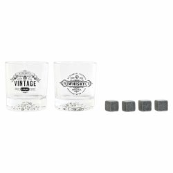 Glasset DKD Home Decor Transparent Mrkgr Glas Sten Loft 320 ml