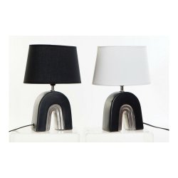 Bordslampa DKD Home Decor Keramik Svart Polyester (20 x 20 x 31