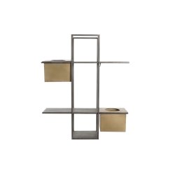 Bokhylla DKD Home Decor Svart Metall Koppar 2 Hyllor (50 x 16 x