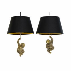Taklampa DKD Home Decor 35,5 x 35,5 x 51 cm Gyllene Harts Koloni