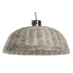 Taklampa DKD Home Decor Silvrig Naturell Metall 50 W 80 x 80 x 4