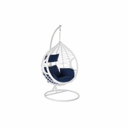 Hngande trdgrdsftlj DKD Home Decor Marinbl Vit Aluminium s