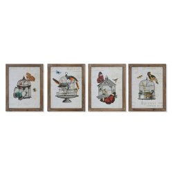 Tavla DKD Home Decor 34 x 2 x 44 cm Bur Shabby Chic (4 Delar)