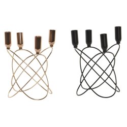 Kandelaber DKD Home Decor Svart Gyllene Metall Modern 20 x 20 x