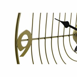 Vggklocka DKD Home Decor Svart Gyllene Metall 60 x 3 x 60 cm Mo