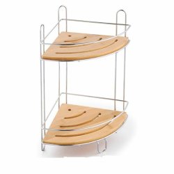 Vinkelhylla DKD Home Decor Naturell Bambu Rostfri krommetall 2 H
